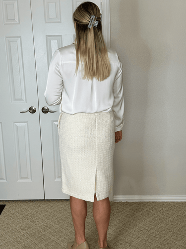 Ivory Tweed Midi Skirt FINAL SALE - STILOSA