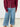 Wide Leg Denim Pants with Suede Trim - STILOSA