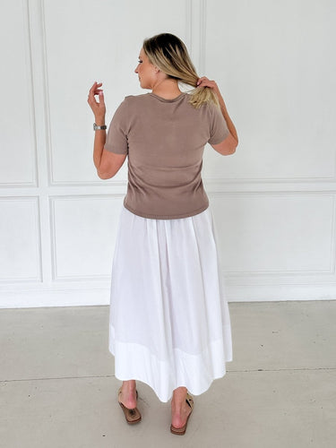 Cotton Poplin Midi Skirt - STILOSA