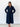 Denim Front Tie Belted Midi Dress - STILOSA