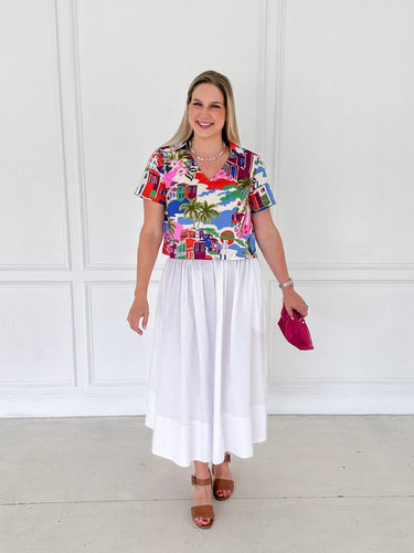 Portofino Postcard Cotton Top - STILOSA