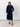 Denim Front Tie Belted Midi Dress - STILOSA