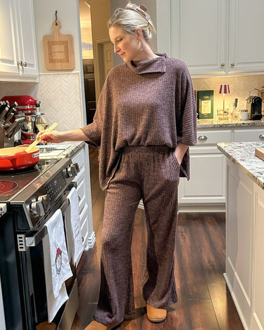 Plum Perfection Ribbed Knit Set - STILOSA