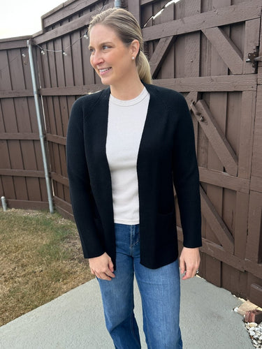 Black Open Front Cardi FINAL SALE - STILOSA