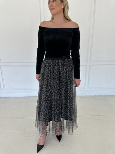 Leopard Tulle Skirt FINAL SALE S - STILOSA