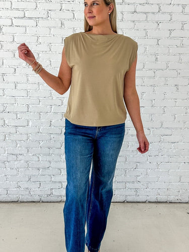 Olive Ease Boat Neck Top - STILOSA