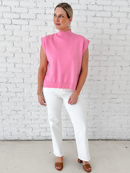 Blush Luxe Mock Neck Sweater Vest - STILOSA