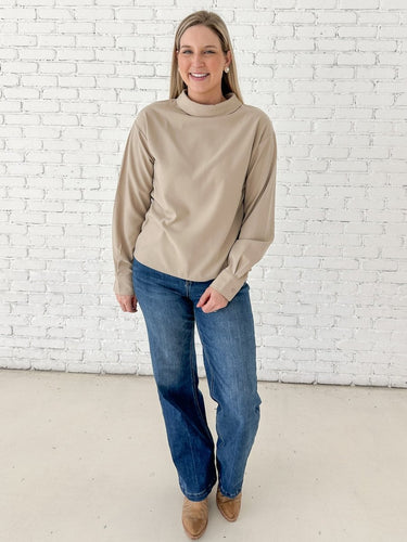 Refined Ease Mock Neck Blouse - STILOSA