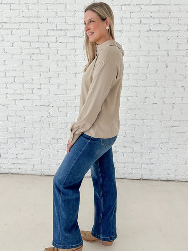 Refined Ease Mock Neck Blouse - STILOSA