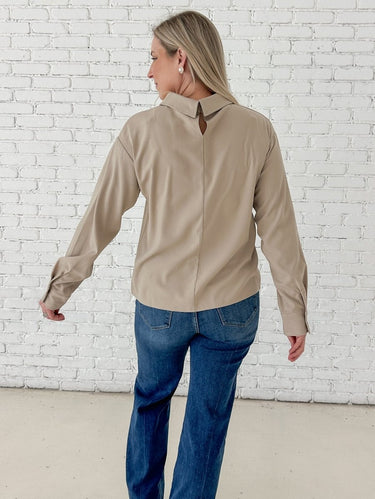 Refined Ease Mock Neck Blouse - STILOSA