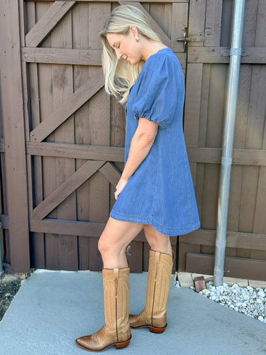 Saddle Stitch Denim Dress FINAL SALE - STILOSA