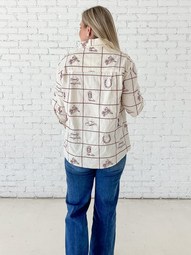 Cowgirl Script Button Down FINAL SALE - STILOSA