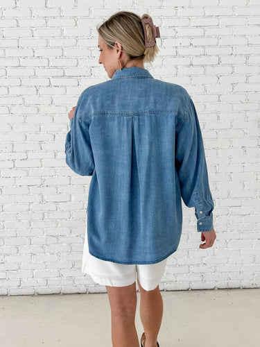 Chambray Ease Tencel Button Down - STILOSA