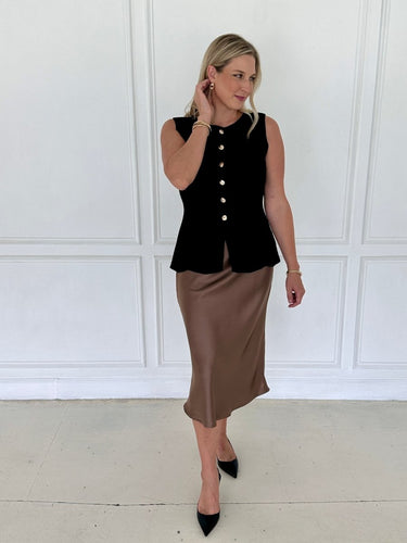 Elegant Black Sweater Vest FINAL SALE L - STILOSA