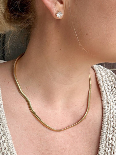 18" Gold Snake Chain Necklace | 14K Gold Dipped - STILOSA