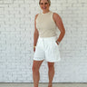 White Pleated Shorts FINAL SALE - STILOSA