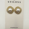 Pearl Center Gold Stud Earrings - STILOSA