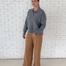 Charcoal Johnny Collar Sweater - STILOSA