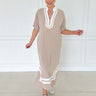 Latte Luxe Trim Midi Dress - STILOSA