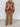 Rust Scarf Print Button-Down Blouse - STILOSA
