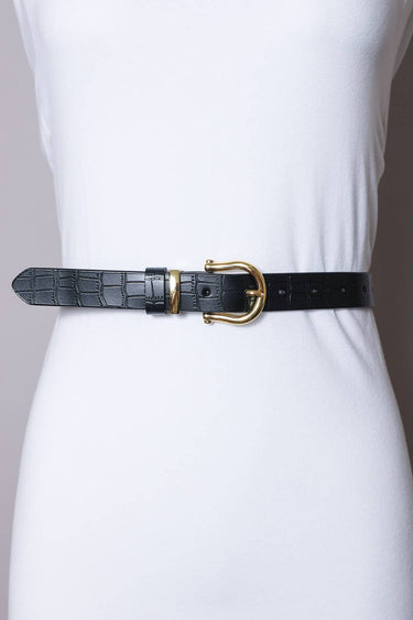 Black Textured Belt - STILOSA