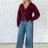 Wide Leg Denim Pants with Suede Trim - STILOSA