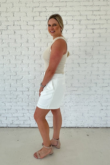 White Pleated Shorts FINAL SALE - STILOSA
