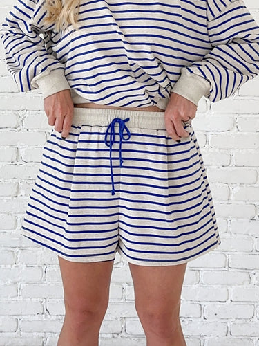 Striped French Terry Shorts - STILOSA