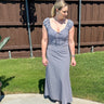 Navy Harbor Gingham Maxi - STILOSA