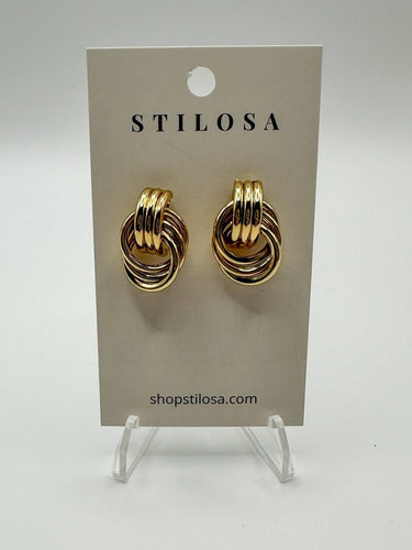 Rowan Stacked Hoop Studs - STILOSA