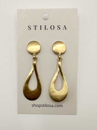 Gold Teardrop Dangle Earrings - STILOSA