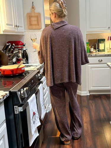 Plum Perfection Ribbed Knit Set - STILOSA