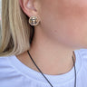 Gold Quilted Button Stud Earrings - STILOSA