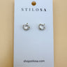 7mm CZ Stud Earrings - Gold - STILOSA