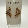 Gold Sunburst Fan Stud Earrings - STILOSA