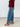Wide Leg Denim Pants with Suede Trim - STILOSA
