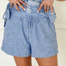 Chambray Drawstring Shorts - STILOSA
