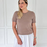 Mocha Scoop Neck Sweater Top - STILOSA