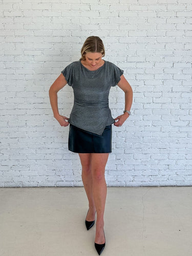 Silver Sparkle Wrap Top FINAL SALE - STILOSA