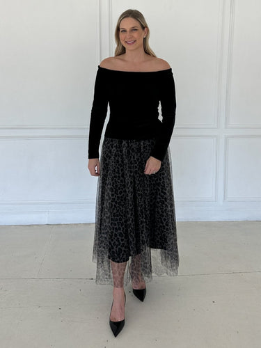 Leopard Tulle Skirt FINAL SALE S - STILOSA