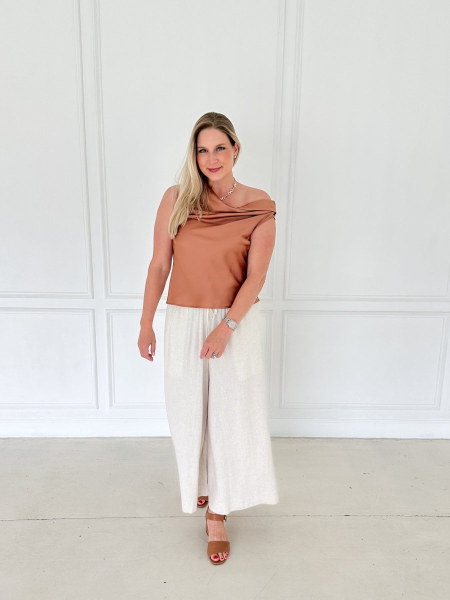 Sienna Sunset Satin Top - STILOSA