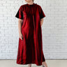 Burgundy Shimmer Mock Neck Maxi Dress - STILOSA