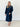 Denim Front Tie Belted Midi Dress - STILOSA