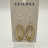 Two-Tone Oval Dangle Earrings - STILOSA