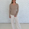 Scoop Neck Top Beige FINAL SALE - STILOSA