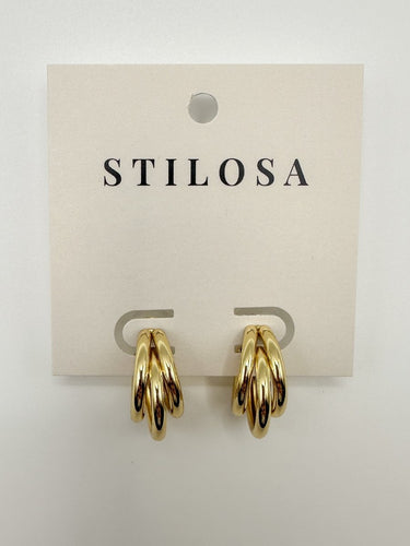 Golden Layered Hoop Earrings - STILOSA
