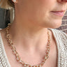 Gold Textured Link Chain Necklace - STILOSA