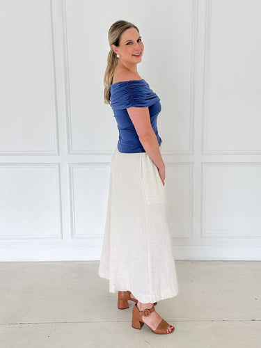 Linen Blend Palazzo Pants - STILOSA