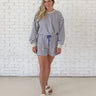 Striped French Terry Crewneck Top - STILOSA