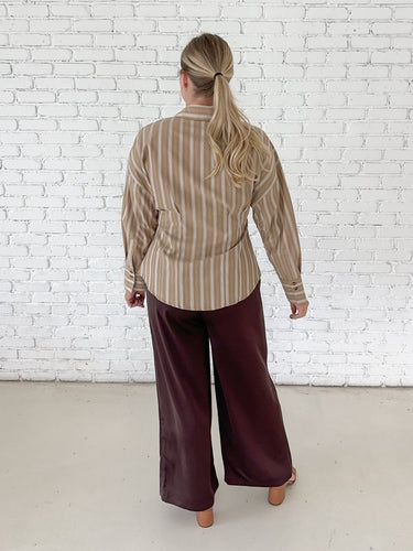 Striped Fitted Button-Down Blouse - STILOSA
